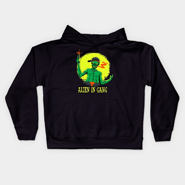 Alien gangster Kids Hoodie by Alien Version